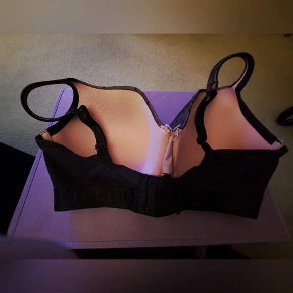 CACIQUE black polka dot BRA so pretty LIKE NEW size 34H underwire